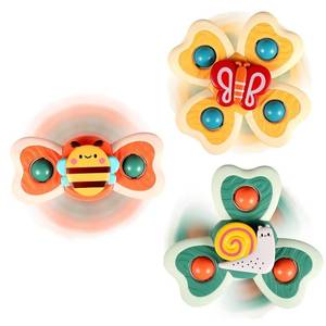lot 4181 image: ALASOU 3PCS Suction Cup Spinner Toys for 1 2 Year Old Boy Girl Birthday GiftSpinning Top Baby Bath Toy for Kids Ages 1-3Sensory Airplane Travel Toy Easter Basket Stuffers for Toddlers Infant