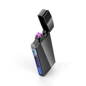 lot 4188 image: Dual Arc Plasma Lighter with LED Battery Indicator and Box, Rechargeable Windproof Flameless Electric Lighters for Fire Outdoors Camping Hiking Friends
