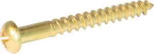 lot 4207 image: #4 x 34 Brass Wood Screws, Round Head, Phillips Drive - (Pack of 100) Solid Brass Plain Finish, Screw Size #4, Length 34 inches