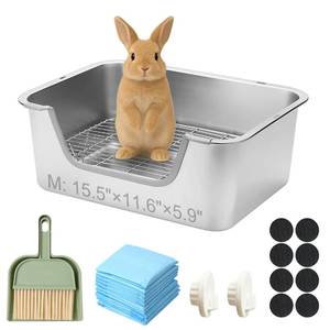 lot 5564 image: Sorstrem Stainless Steel Sifting Litter Box for Rabbit (M)