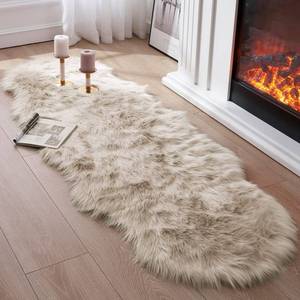lot 5565 image: Faux Fur Rug for Bedroom, Fluffy Runner Rugs Soft Sheepskin Rug Sofa Couch Seat Cushion, 2x6ft Beige Plush Area Rug Shag Rugs Floor Carpets for Nursery Bedside, Cute Shaggy Fuzzy Home Decor