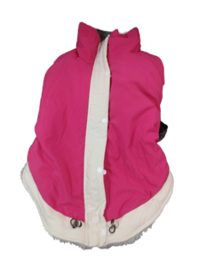 lot 6299 image: Pink Winter Dog Coat with Fur Lining size L