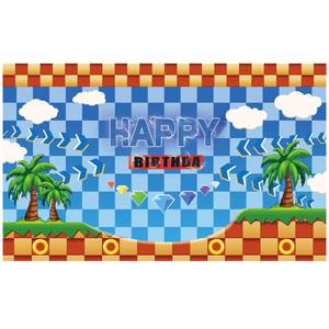 lot 6308 image: Hedgehog Happy Birthday Banner Decorations, 70.8x43.3 inch Hedgehog Background, Perfect for Birthday Baby and Kids Party Supplies