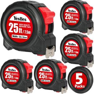 lot 6315 image: Tape Measure 25 ft, 3 Pack Bulk Easy Read Measurement Tape, Self-Locking Measuring Tape Retractable 1-Inch Wide x 25 ft