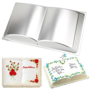 lot 6337 image: Cayanmydery Book Shape Cake Pan, 3D Birthday Cake Pan, Aluminum Alloy Cake Molds Nonstick Baking Tools
