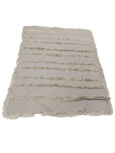 lot 6349 image: Striped Cotton green blanket 87x67 in