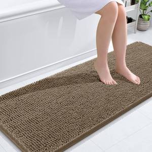 lot 6403 image: OLANLY Bathroom Rugs 59x24, Extra Soft Absorbent Chenille Bath Rugs, Rubber Backing Quick Dry, Machine Washable Bath Mats for Bathroom Floor, Tub and Shower, Home Decor Accessories, Tan