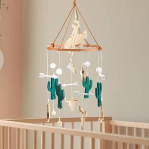 lot 6413 image: Hollowfly Western Cowboy Baby Mobile for Crib Boho Ceiling Nursery Mobile Wood Wind Chime Hanging Cactus Horse Hat Western Nursery Bassinet Decoration for Room Decor Photography Prop Newborn Gift