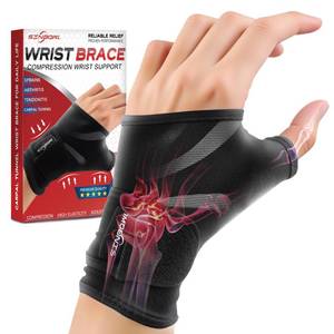lot 6421 image: Sinbowl Carpal Tunnel Wrist Brace, Adjustable Wrist Compression Sleeve Hand Brace for Wrist and Thumb Pain Relief, Arthritis, Tendonitis, Sprains, Sports, Unisex, Fits Left & Right Hands - L
