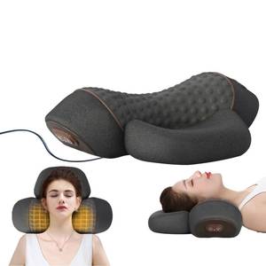 lot 6423 image: Huieo 3 in 1 Heated Neck Massage Pillows with Heat for Pain Relief Deep Tissue, Cervical Neck Hump Corrector, Neck Pillow Supports with Washable Cover(Plug-in)