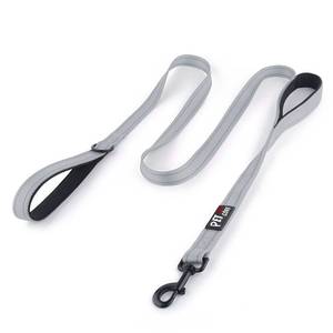 lot 6429 image: Plutus Pet Double Handle Dog Leash 6ft, Heavy Duty, Reflective Dual Handle Dog Leash for Safety Training, for Medium Large Dogs, 2 Handle Leads(Gray)