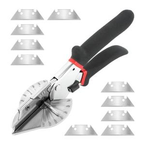 lot 6456 image: Multi Angle Miter Shears with 10 Replacement Blades,45-135 Degree Adjustable Angle Scissors Trim Shears Tools for Cutting Plastic, PVC, Rubber and Soft Wood(COLORBlack)