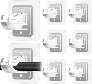 lot 6460 image: Codoule Self Adhesive No Drill Adjustable Curtain Rod Holder Hooks Brackets, Nail Free, No Drilling Hangers for Bathroom, Kitchen, Home, Bathroom and Hotel, Transparent, 8PCS