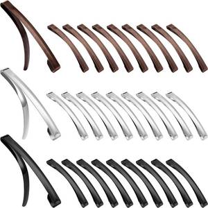 lot 6461 image: Hotop 30 Pieces Open Center Metal Barrettes Anti-slip Metal Hair Clip for Women, Assorted Colors(Slide Barrette,Black, Silver, Brown)