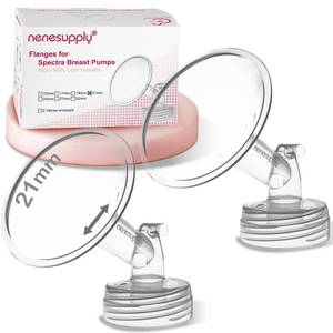 lot 6468 image: Nenesupply 21mm 2 pc Flanges Compatible with Spectra S2 S1 9 Plus Synergy Gold Breastpump Replacement to Spectra Pump Parts Flange Accessories Wide Mouth Work with Valve Backflow Protector Bottle