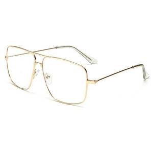 lot 6489 image: Dollger Classic Glasses Clear Lens Non Prescription Metal Frame Eyewear Men Women Gold
