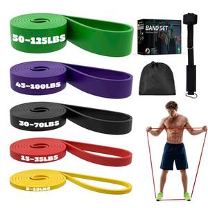 lot 6492 image: Adostob Resistance Bands Set with Door Anchor, Multi-Levels Pull Up Assistance Bands, Exercise Bands for Working Out, Stretching, Muscle Training, Physical Therapy (MenWomen)