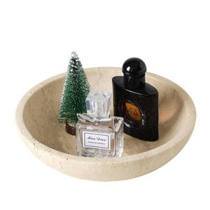 lot 11212 image: SZGYCSM Marble Decorative Bowl for Kitchen Counter, Natural Travertine Serving Bowl with,Modern Display Bowl for Dining Table Centerpiece Home Decor(7.8 Inch)
