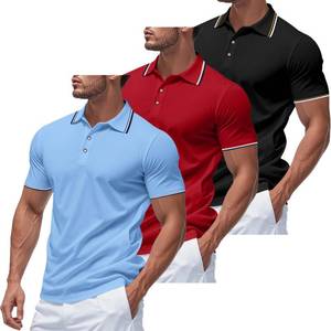 lot 11219 image: TAFLE 3 Pack Mens Polo Shirts Quick-Dry Short Sleeve Athletic Polo Shirts Moisture Wicking Business Casual Golf Shirts