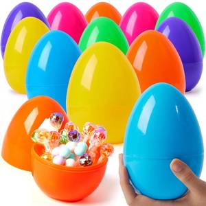 lot 11224 image: JOYIN 12 Pcs Large Plastic Easter Eggs, 6 Inches Colorful Jumbo Eggs Fillable for Easter Themed Hunt Basket Stuffers Fillers Filling Treats Party Favor Classroom Prize Supplies