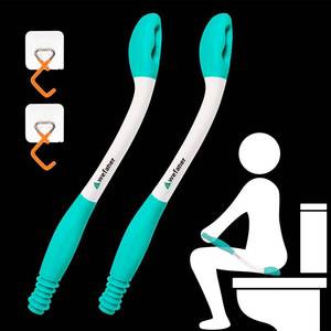 lot 11233 image: wefaner Toilet Aids Wiping Long Reach ��2 Pack��Comfort Wipe Wand Bottom Buddy Toilet Self Tissue Aids for Toileting ,Help Wipe Butt for Overweight People��Limited Mobility,Elderly, Pregnancy,with hooks.