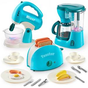 lot 11275 image: Joyin Play Kitchen Toys, Pretend Food Kitchen Accessories Girls Toy with Coffee Maker, Mixer, Toaster with Realistic Lights& Sounds, Birthday Gift for Kids, Gifts for Christmas
