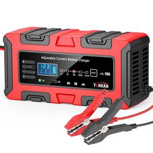 lot 11292 image: YONHAN Battery Charger 1A5A10A 12V24V Adjustable Current LiFePO4 Car Battery Charger, Battery Maintainer Automatic Trickle Charger, Battery Desulfator wTemp Compensation