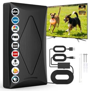 lot 11318 image: 2026 TV Antenna for Digital TV Indoor, Long Range Smart Antenna for Local Channels, Support 4k 1080p with Amplifier Signal Booster for HDTV