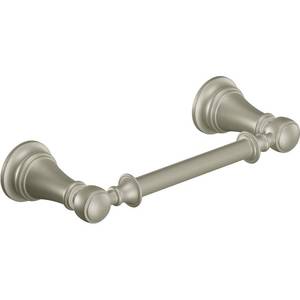 lot 11326 image: Moen YB8408BN Weymouth Pivoting Double Post Toilet Paper Holder, Brushed Nickel
