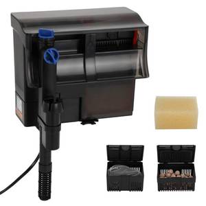 lot 11331 image: Dozont Aquarium HOB Filter 132 GPH for 10-30 Gallon Fish Turtle Tank,Hang On Back Aquarium Filter with Adjustable Water Flow & Surface Skimmer,Fish Tank Filter for Freshwater and Saltwater Aquariums