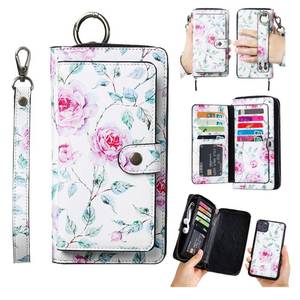 lot 12372 image: LITOU AIFENGCASE Phone Case Compatible with iPhone 12iPhone 12 Pro,Wallet Case for Women Men,Wristlets Clutch Zipper Leather Pouch Wallet Flip Case Card Holder Magnetic Detachable Back Cover,WF