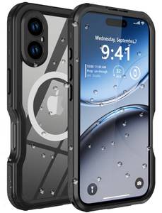 lot 12373 image: Comboproof for iPhone 16 Case Waterproof, Shockproof Dustproof IP68 Waterproof Full-Body Hard Case Built-in Lens Screen Protection for Diving Case (Black, for iPhone 16 6.1in)