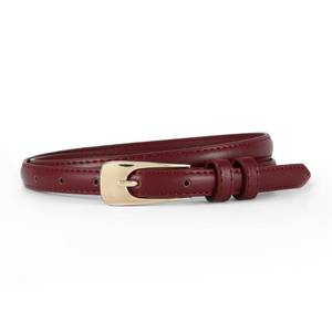 lot 12374 image: HOTWILL Women Skinny Belts for Jeans Dress Thin Waist Faux Leather Belt with Gold Buckle 0.55 Width Red Medium