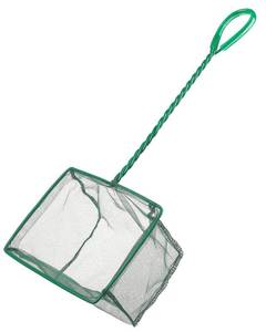 lot 12384 image: Pawfly 6 Inch Aquarium Fish Net with Braided Metal Handle Square Net with Soft Fine Mesh Sludge Food Residue Wastes Skimming Cleaning Net for Fish Tanks Small Koi Ponds and Pools