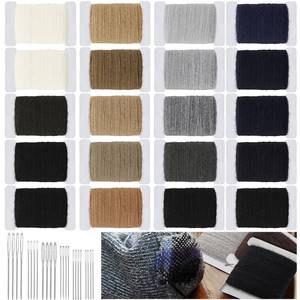 lot 12395 image: Jexine 20 Pcs Darning Thread 50% Wool 50% Acrylic Yarn 1200m Darning Kit with 24 Pcs Large Eye Sewing Needles for Clothes Socks Plush Toy Adults DIY Home Sewing Care, 60 Meters Per Yarn(Dark Color)