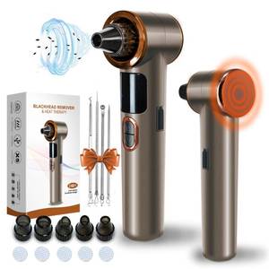 lot 12424 image: Blackhead Remover Vacuum with Heating, Blackhead Extractor 3 Adjustable Suction Levels 9 Modes, Pore Vacuum Blackhead Suction Remover, Comedone Extractor Kit for Deep Pore Cleaning (Golden) (Used)
