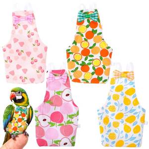 lot 12431 image: LXUEJIE 4 Pcs Bird Diaper, Cute Pet Bird Diaper, Parrot Nappy Reusable Flight Suit with Waterproof Inner Birds Diapers for Parakeet Cockatiel Mini Macaw Budgie Canary (Missing One)