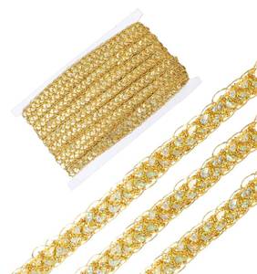 lot 12433 image: Gold Sequin Trim, 14.3 Yards1.5 Inch Flat Bling Gold Ribbon Trim, Metallic Glitter Ribbons for Sewing Crafts DIY Clothing Dress Christmas Decor