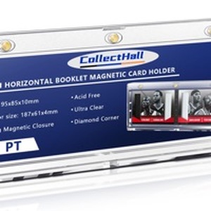 lot 12438 image: CollectHall 187mm Horizontal Booklet Magnetic Card Holder 175 PT, Playbook Display Holer, (Damaged)