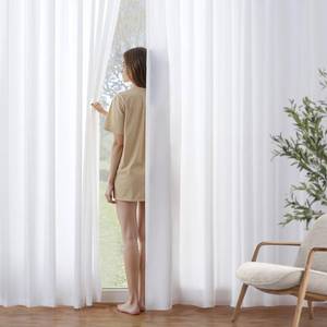 lot 12449 image: MIULEE White Privacy Sheer Curtains That Let Light in 84 Inches Long Non-See-Through Semi Sheer Curtains Light Filtering Window Curtains Drapes for Living Room Bedroom 2 Panels Set