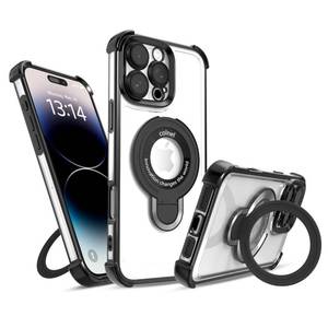 lot 12453 image: IAIYOXI for iPhone 12 Case with Strong Magnetic Ring Stand, Military-Grade Shockproof, 4 Airbag Corners Protective, Fit for MagSafe, Kickstand Phone Case for iPhone 12 - Black