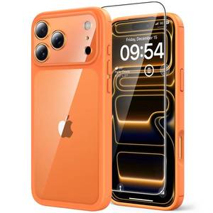 lot 12455 image: TAURI for iPhone 17 Pro Max Case, Full Camera Protection with Screen Protector, Anti-Yellowing Military-Grade Protection Shockproof Slim Phone Case for iPhone 17 ProMax, Orange