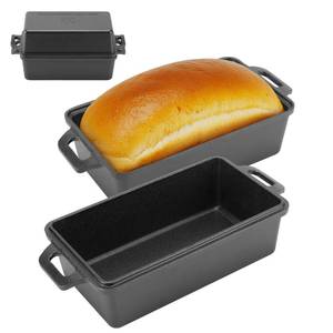 lot 15005 image: Northriver Casting 9�5 Inch Cast Iron Loaf Pan with Lid  Bread Baking Pan  Even Heat Distribution for Homemade Bread, Cake, and Meatloaf  2 Piece Set