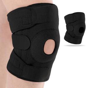 lot 16405 image: Foilswirl 1 Pcs Kids Knee Brace with Side Stabilizers Patella Gel Pads Adjustable Straps Youth Child Knee Brace Support for Meniscus Tear Sports, Meniscus Tear (Black)