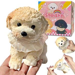 lot 16417 image: Big Taba Squishy Dog, Handmade Squishy Dog Stress Relief Toy for AdultKids, Cute & Soft Teddy Dog Design, Perfect Squeeze Toys Gift for Relaxation and Fun(Cream Color)
