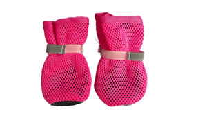lot 16435 image: Small Pink Mesh Dog Boots Set of 2