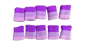 lot 16455 image: Purple and Pink Two-Tone Crochet Pin Protectors - Set of 10