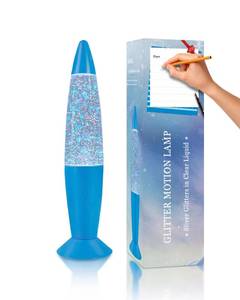 lot 16465 image: Vanful 13 Inches Blue Glitter Lamp with Hexagonal and Pentagonal Sparkles Large Adored by Adults and Kids for Years, Glitter Blue Night Light for Boys Girls Bedroom Office Decor, Relaxing