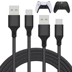 lot 16474 image: MENEEA Charger Charging Cable for PS5PS5 Pro Controller,for Xbox Series XS,for Nintendo Switch 2 Pack 10FT Replacement USB C Cord Nylon Braided Type-C Ports for Wii Skins for PlayStation 4 Adapters