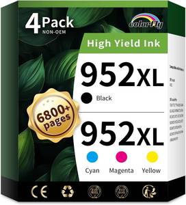 lot 16476 image: 952XL Ink Cartridges Combo Pack Replacement for HP 952XL 952 XL Ink Cartridges to Use with HP Officejet Pro 8710 7740 8720 8702 8210 7720 8715 8730 8740 8216 Printer (BlackCyanMagentaYellow)